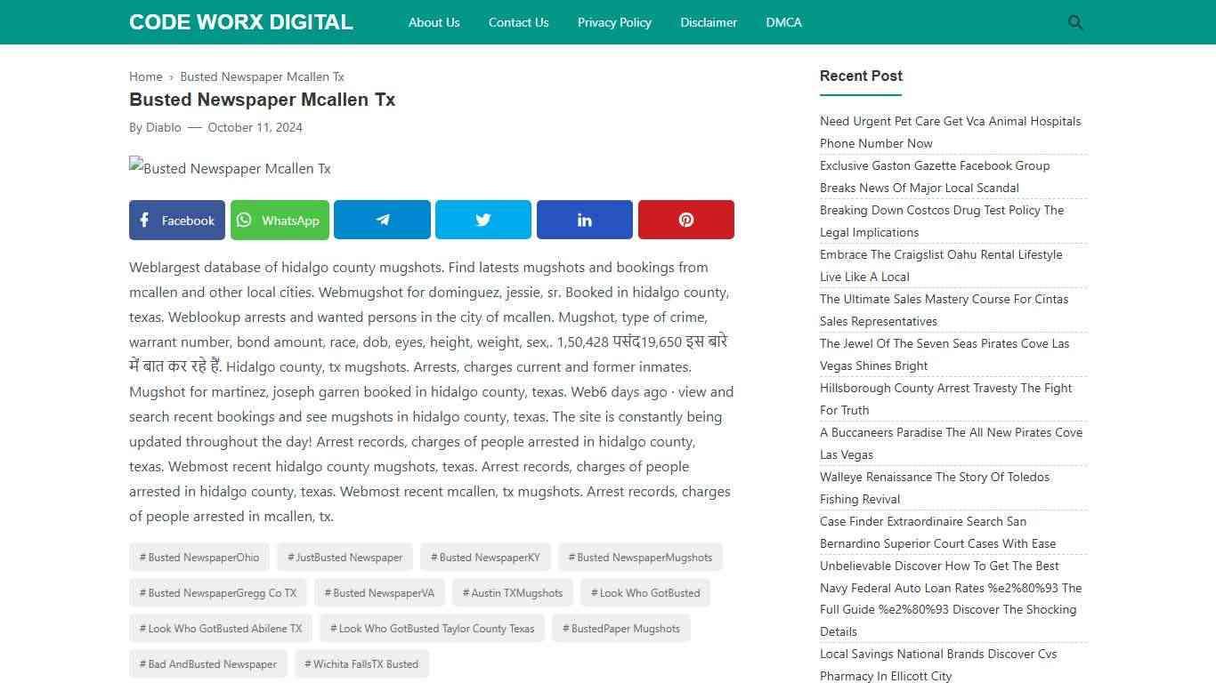 Busted Newspaper Mcallen Tx - Code Worx Digital